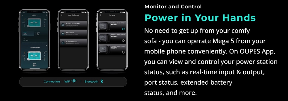 OUPES Mega 5 Portable Power Station, 4000W 5040Wh LiFePO4 Battery Solar Generator, Expandable Up to 10.08kWh, 16 Outputs, LCD Display, Fully Charge in 1.5 Hours, App Control