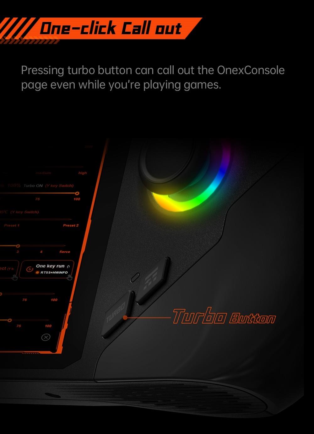 One Netbook ONEXFLY Handheld Game Console AMD Ryzen 7 7840U 32GB DDR5X RAM 2TB SSD 7-inch Windows 11 WiFi 6E Bluetooth 5.2 - Black, US