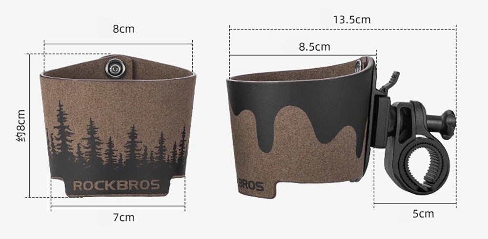 ROCKBROS Bike Handlebar Cup Holder Water Bottle Drink Cup Holder - Forest Pattern