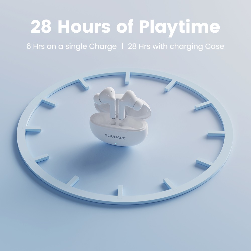 SOUNARC Q1 Earbuds Bluetooth 5.3 - White