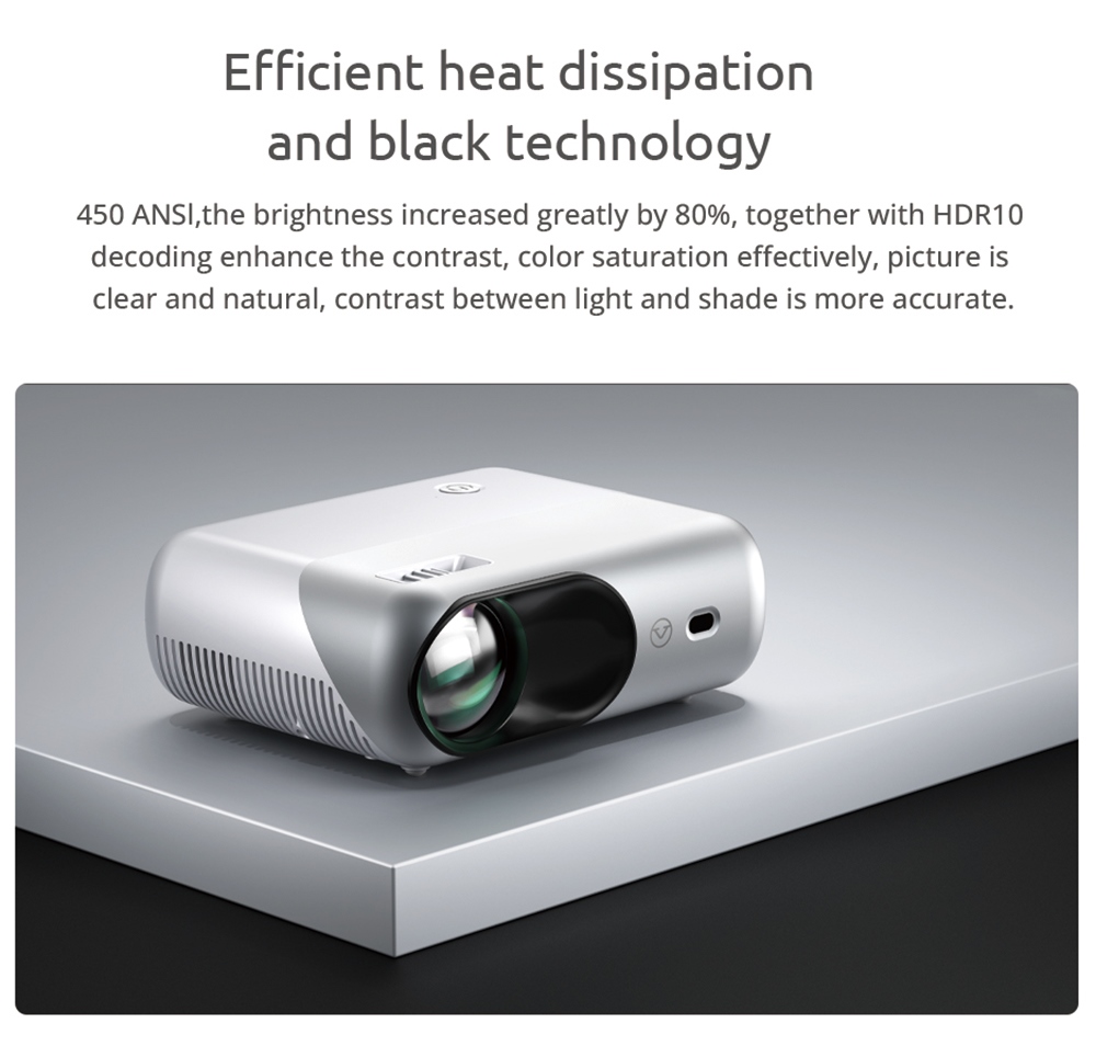 LCD projektor VIVIBRIGHT D1000 70W LED 450ANSI 4K HD 1080P 2.4G/5G WiFi Bluetooth 4.0