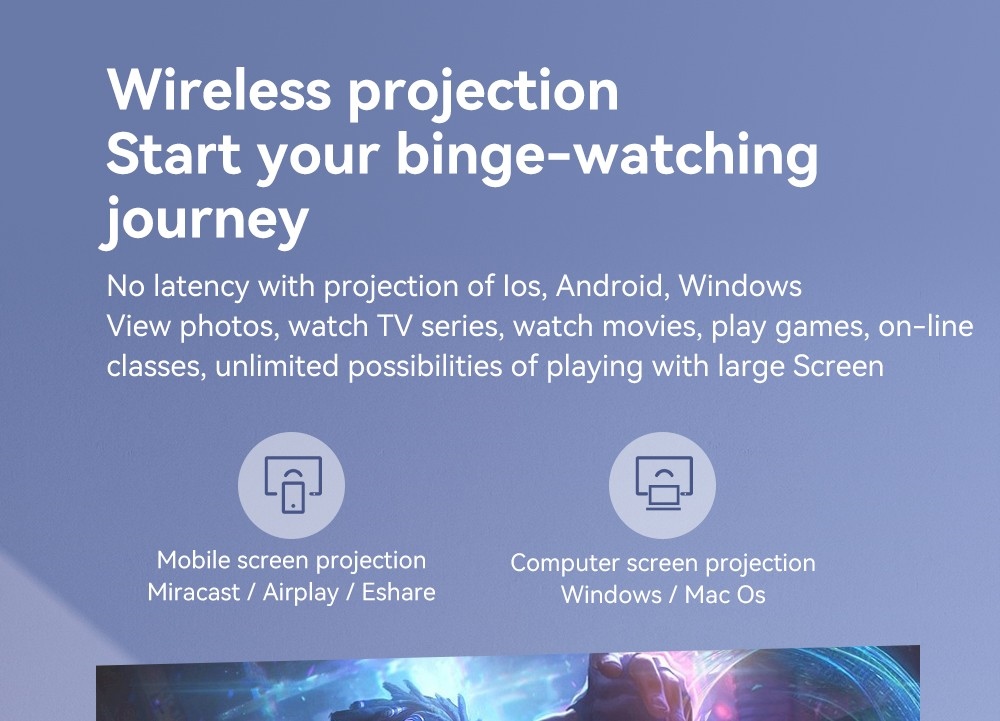 Projektor WANBO X2 Pro, dvojpásmová Wifi 6, Bluetooth 5.0, Android 9.0 - EU Plug