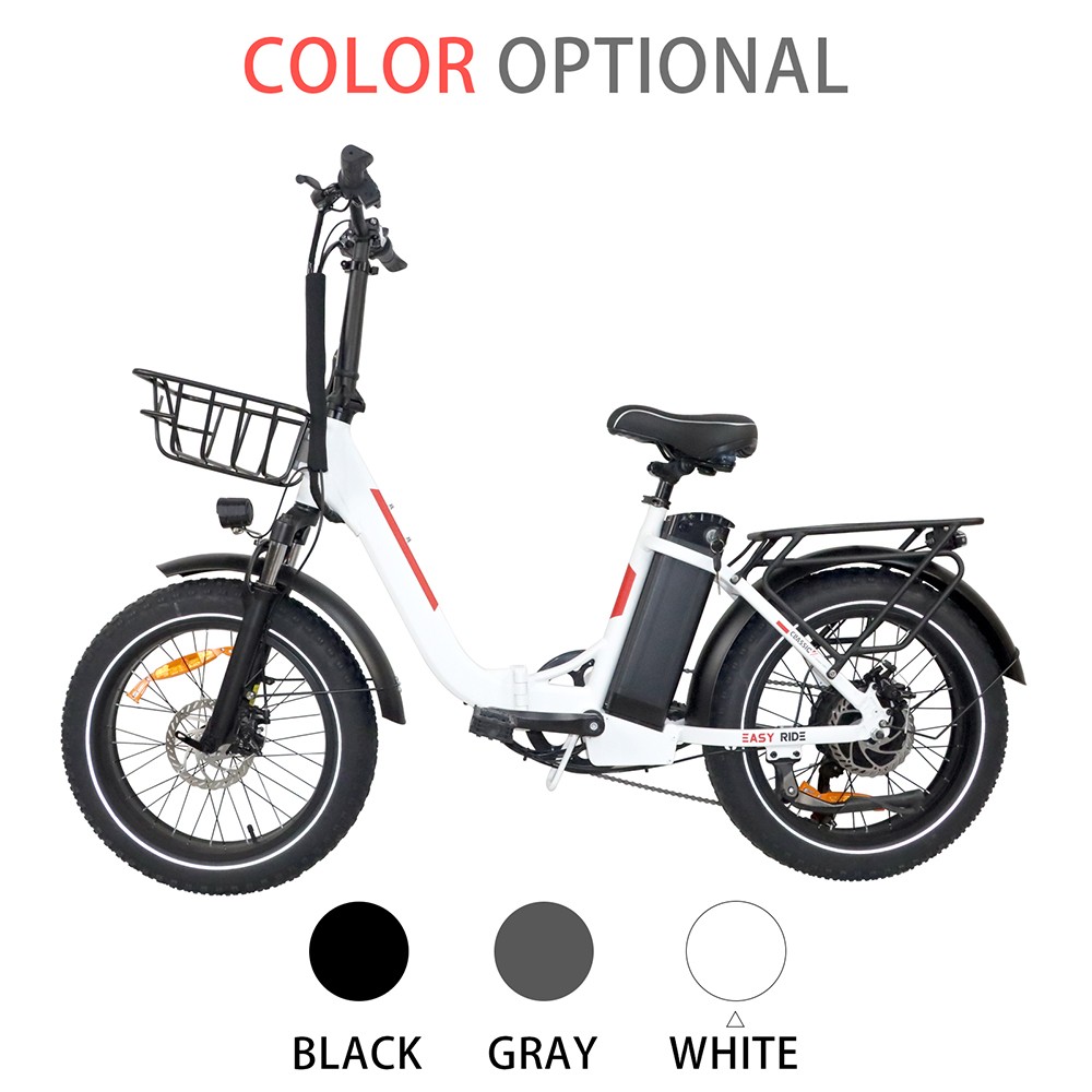 BAOLUJIE DZ2030 Electric Bike, 20*4.0inch Tire 500W Motor 48V 13Ah Removable Battery 40km/h Max Speed 35-45km Range SHIMANO 7-speed - Black