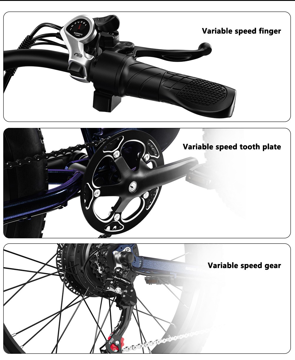 2023 New Shengmilo MX03 Electric Mountain Bike 26*3.0 inch Fat Tire 500W Bafang Motor 40km/h Max Speed 48V 15Ah Battery 180kg Load SHIMANO 7-Speed Gear Dual Hydraulic Disc Brake