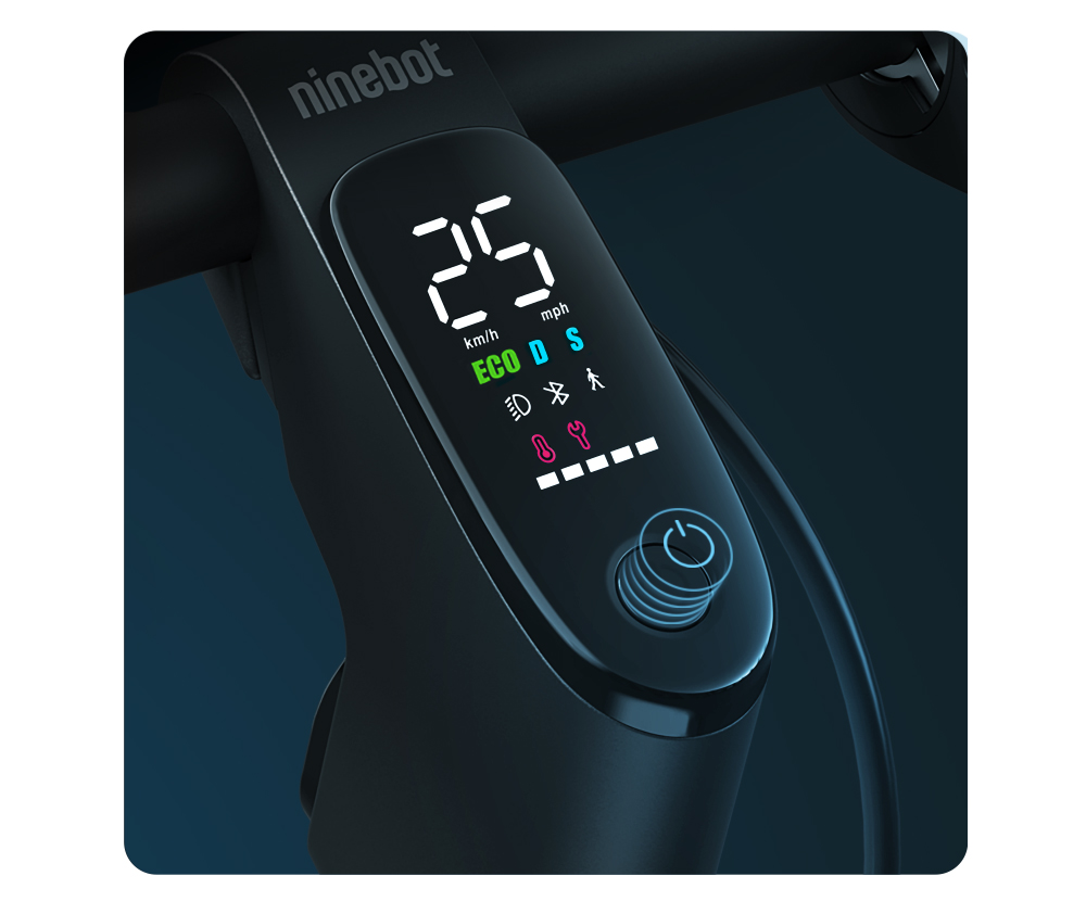 Ninebot KickScooter D18E Electric Scooter Foldable 10 inch Pneumatic Tires 250W Hub Motor 25km/h Max Speed 36V 5.0Ah Battery 18km Range Powered by Segway