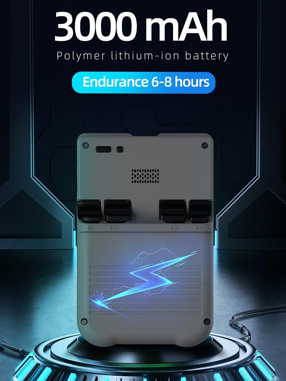 AMPOWN XU10 Handheld Game Console, 3.5-inch, 256GB TF Card, Linux, 10000+ Games - Grey