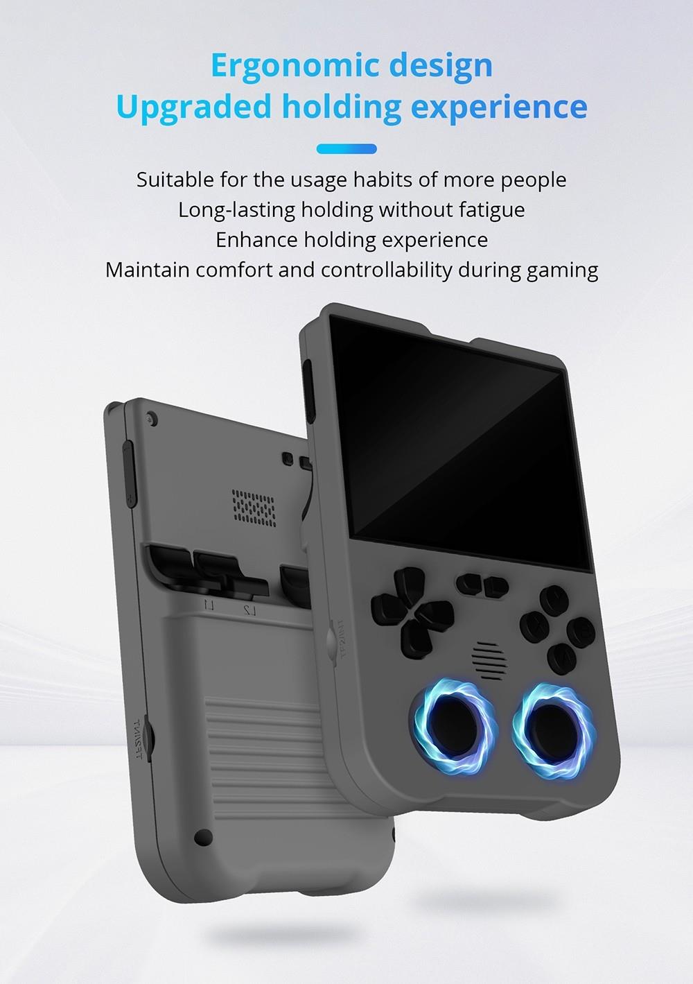 AMPOWN XU10 Handheld Game Console, 3.5-inch, 64GB TF Card, Linux, 10000+ Games - Grey