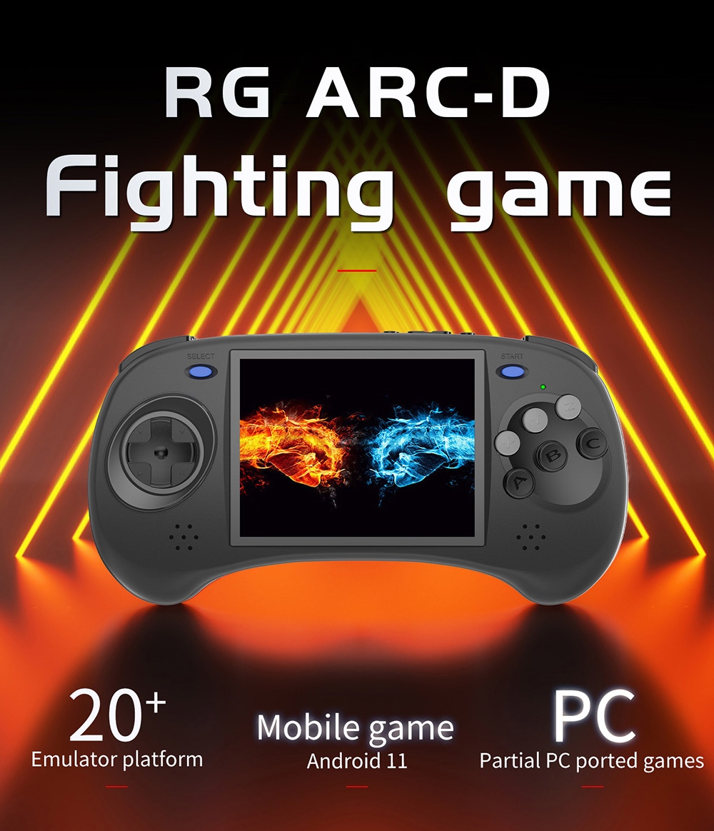 ANBERNIC RG ARC-D Game Console, Touch Screen, 32GB Android 16GB Linux, 2GB LPDDR4, HDMI Output - Black
