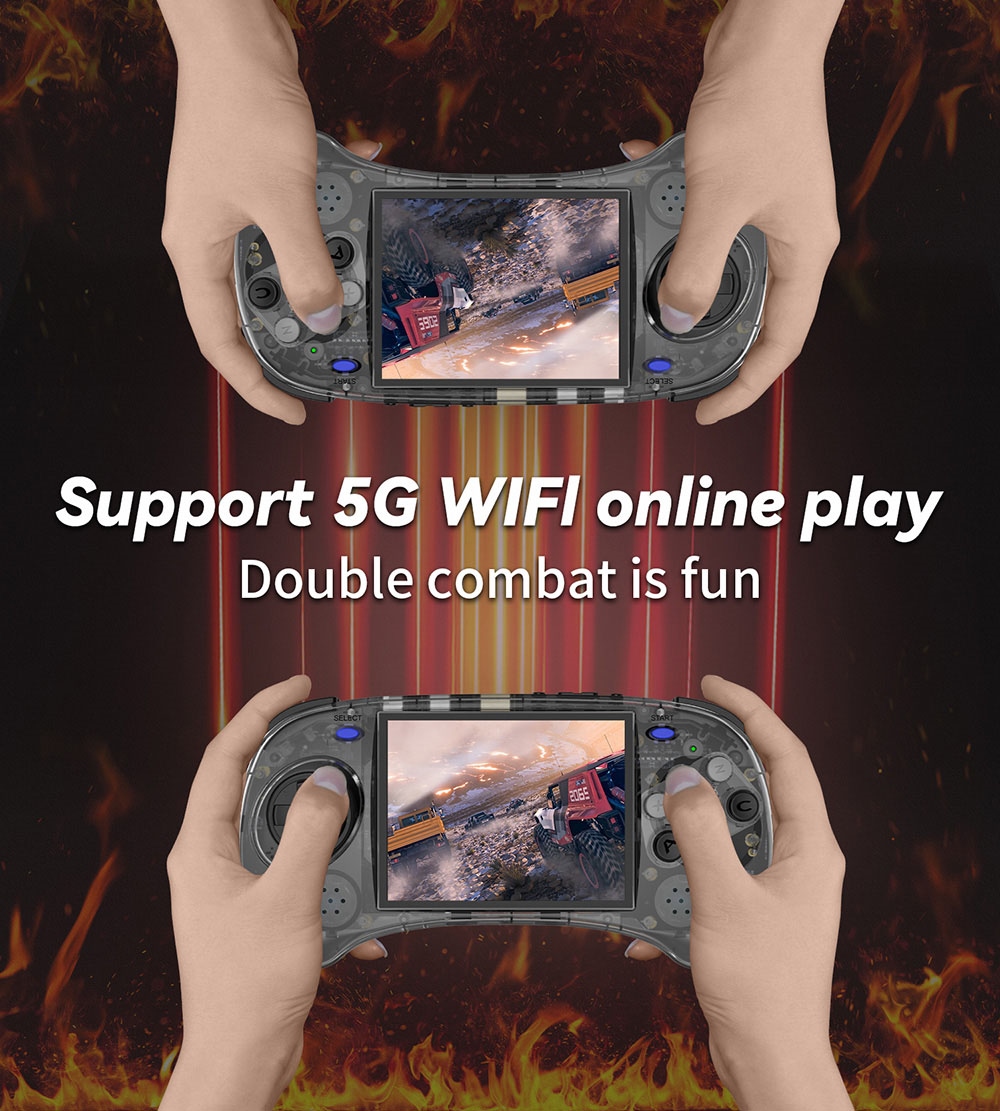 ANBERNIC RG ARC-S Game Console, 16GB Linux, 1GB LPDDR4, HDMI Output - Transparent Black