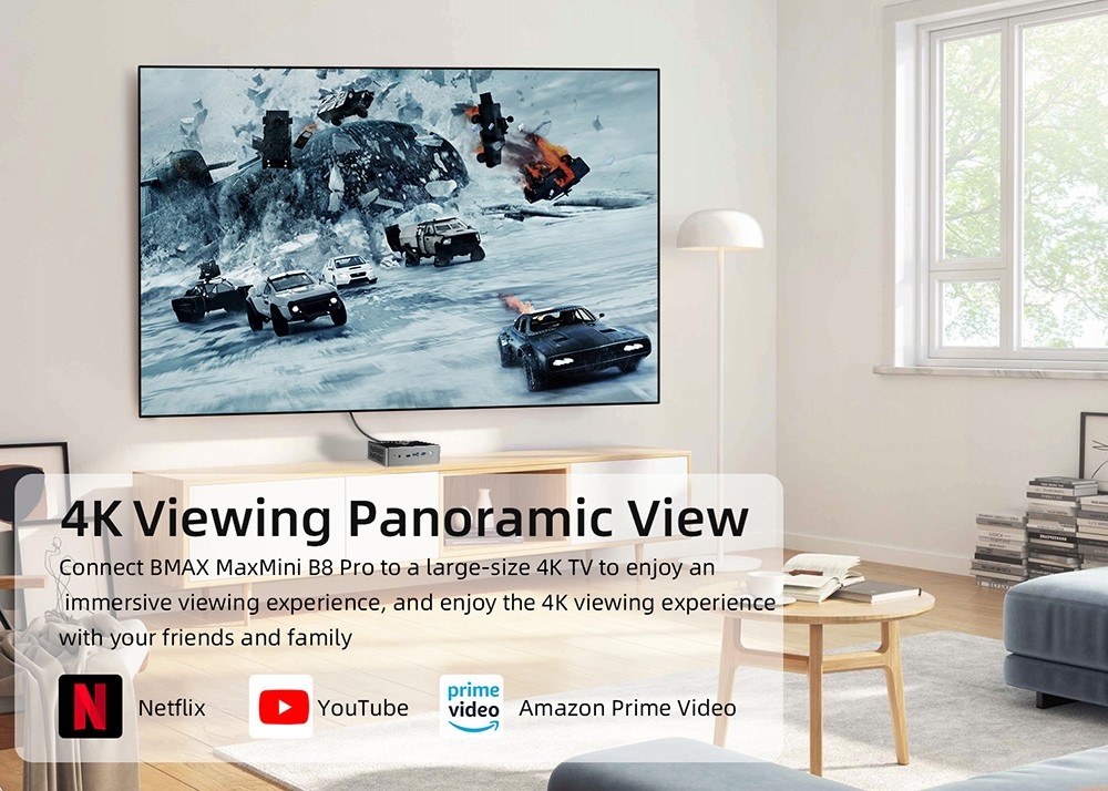 BMAX B8 Pro Mini PC, Intel Core i7-1255U Processor Up to 4.7GHz 10 Cores, 24GB DDR5 RAM 1TB NVMe SSD, WiFi 6 Bluetooth 5.2, 2*HDMI+1*Type-C 4K@60Hz Triple Display, 2*USB3.0 2*USB2.0 - EU