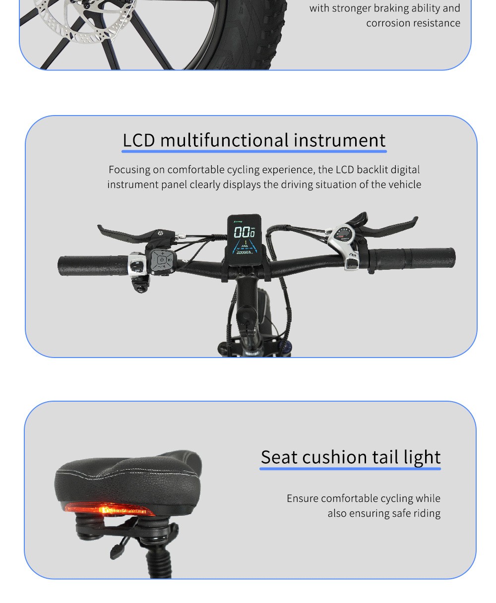 CMACEWHEEL T20 Electric Bike 20*4.0 palcov CST pneumatika 750W motor 40-45km/h maximálna rýchlosť 17Ah batéria - sivá čierna gradient