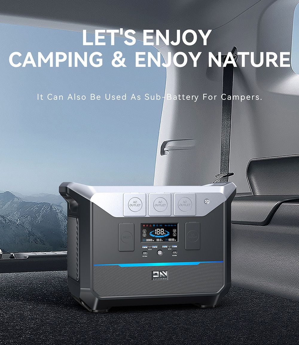 DaranEner NEO2000 Portable Power Station, 2073.6Wh LiFePO4 Battery Solar Generator, 2000W AC Output, 1.8 Hours Full Charge, 14 Ports, Wireless Charging, for Outdoors Camping, Travel, RV, Home Emergency