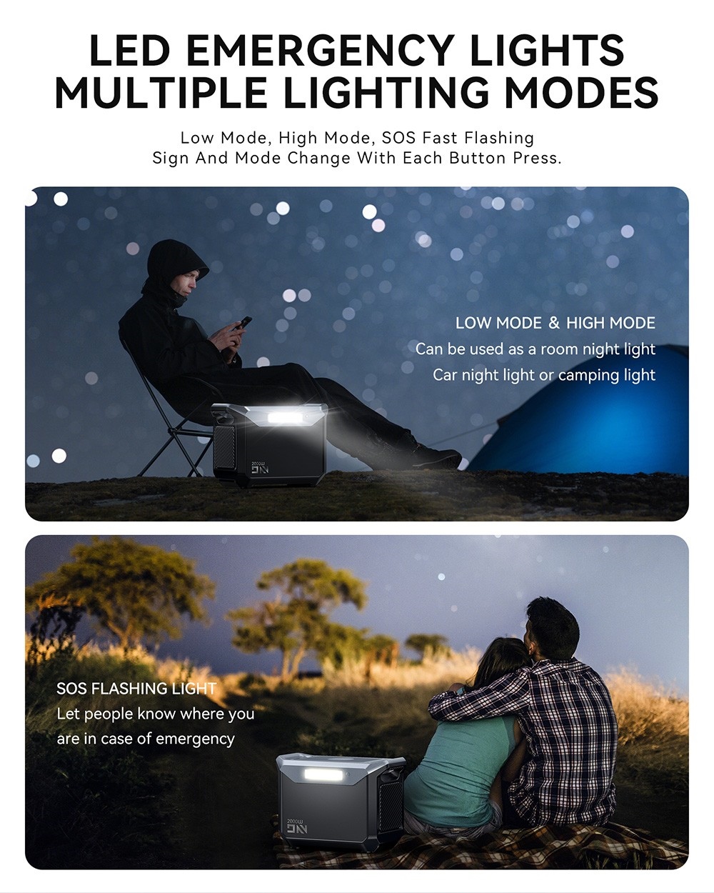 DaranEner NEO2000 Portable Power Station, 2073.6Wh LiFePO4 Battery Solar Generator, 2000W AC Output, 1.8 Hours Full Charge, 14 Ports, Wireless Charging, for Outdoors Camping, Travel, RV, Home Emergency