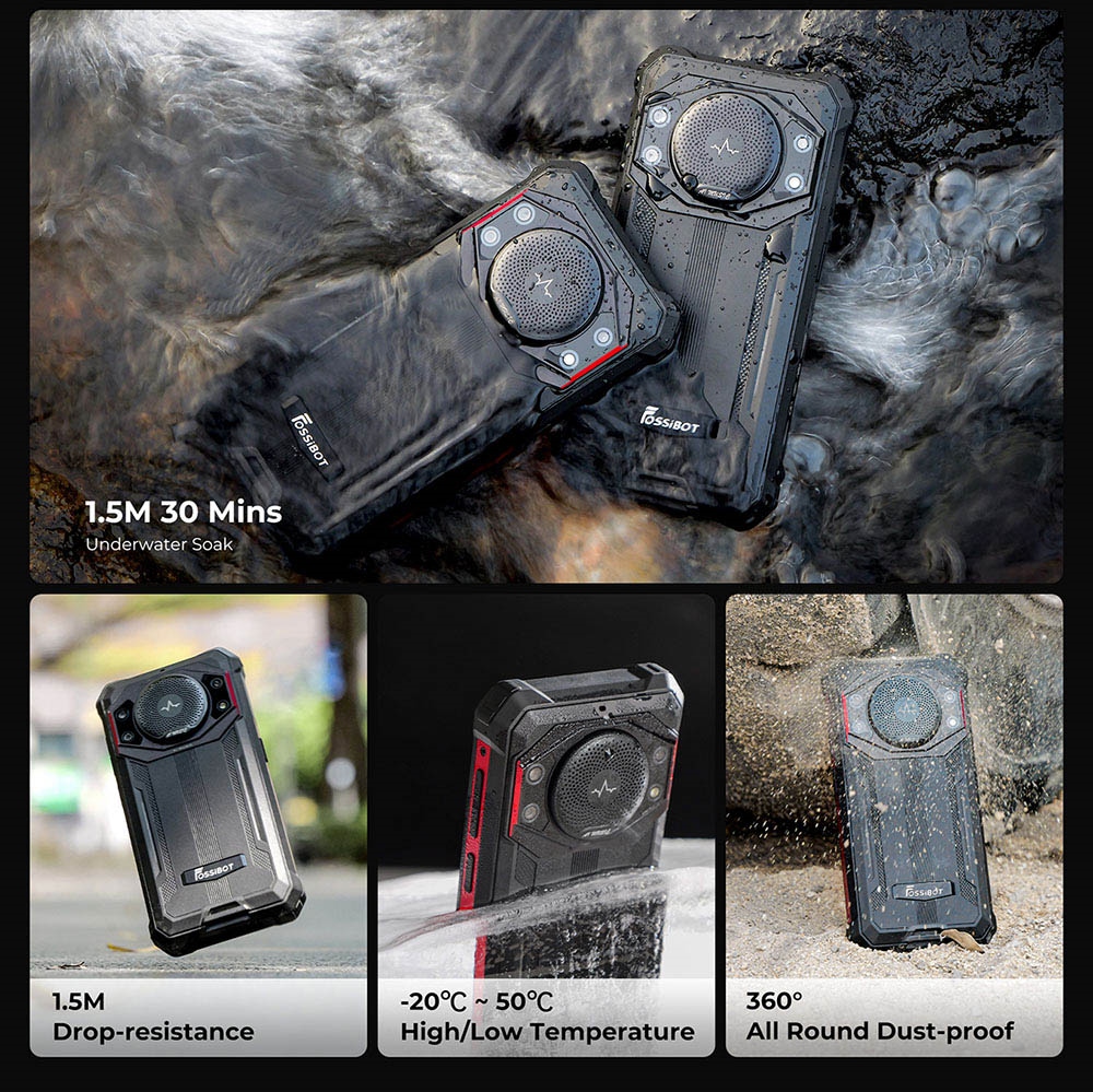 FOSSiBOT F101P Rugged Smartphone, 4GB+64GB, AI Triple Camera, 123dB Speaker, MediaTek Helio P22 Octa-Core, 10600mAh Large Battery, Fingerprint/Face Unlock, 5.45