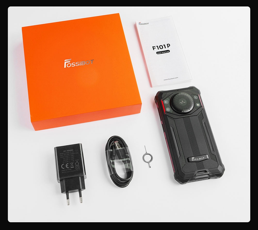 FOSSiBOT F101P Rugged Smartphone, 4GB+64GB, AI Triple Camera, 123dB Speaker, MediaTek Helio P22 Octa-Core, 10600mAh Large Battery, Fingerprint/Face Unlock, 5,45