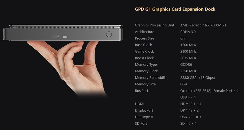 GPD G1 Graphics Card Expansion Dock - US