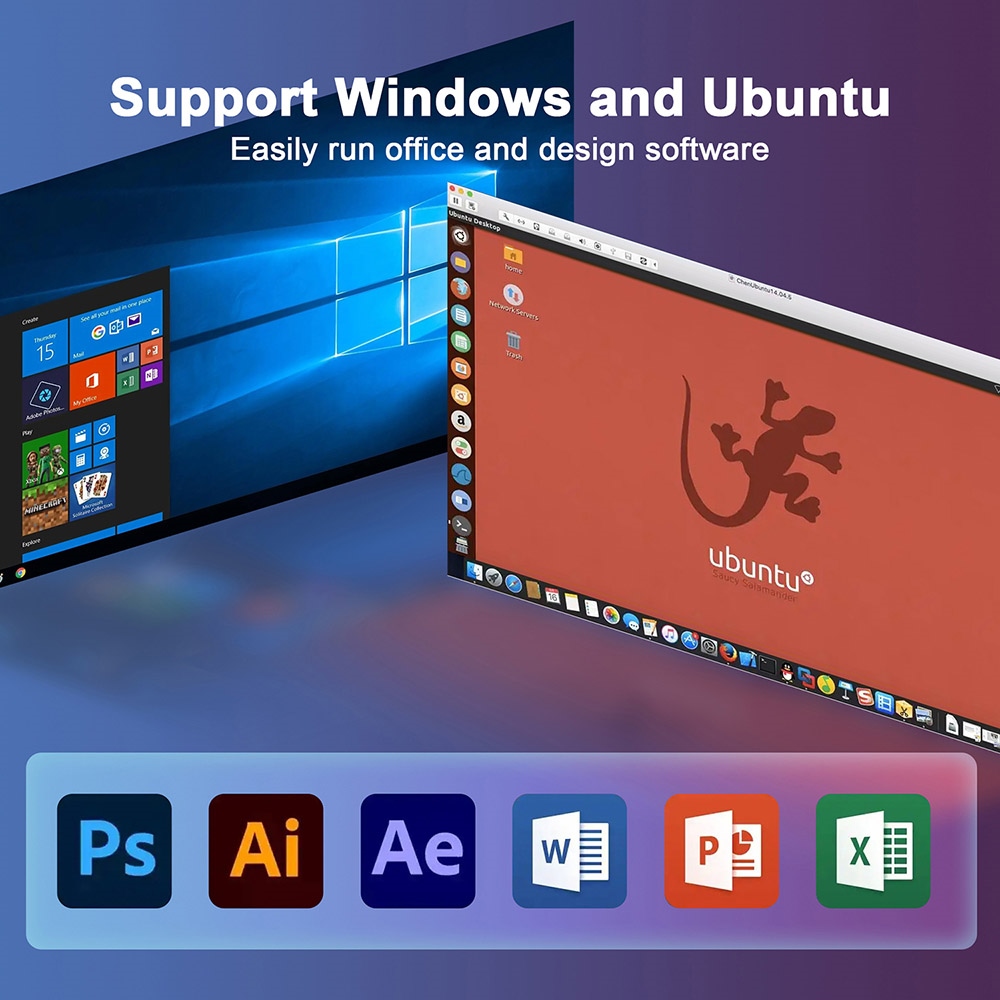 GXMO H90 Mini PC, Intel i7-11390H 4 Cores 8 Threads Up to 5.0 GHz, 16GB DDR4 RAM 512GB SSD, WiFi 6 Bluetooth 5.0, DP (8K) HDMI (4K) Type-C (4K) Triple Screen Display, 4*USB3.2, 2*2.5G RJ45, 1*Audio Jack - EU Plug