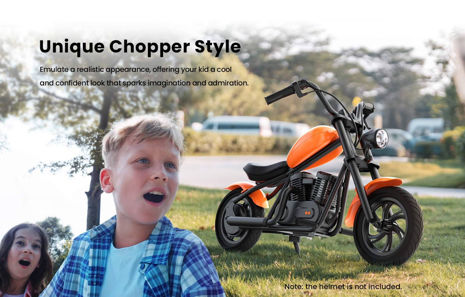 HYPER GOGO Challenger 12 Plus Elektrická motorka pre deti 12'' Pneumatiky s Bluetooth reproduktorom Simulovaná hmla - čierna