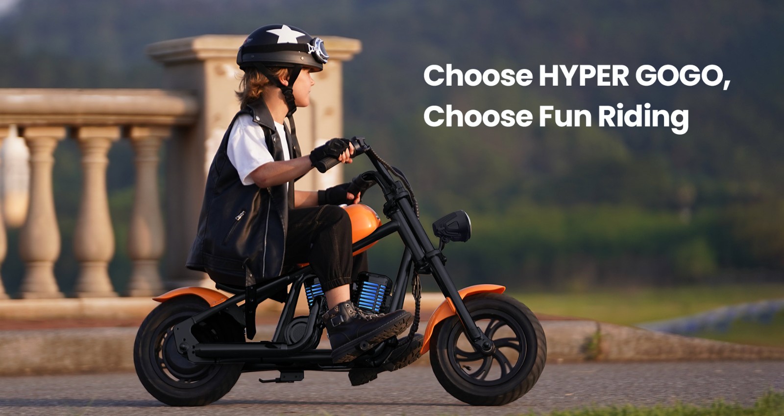 HYPER GOGO Challenger 12 Plus Elektrická motorka pre deti 12'' Pneumatiky s reproduktorom Bluetooth Simulovaná hmla - čierna