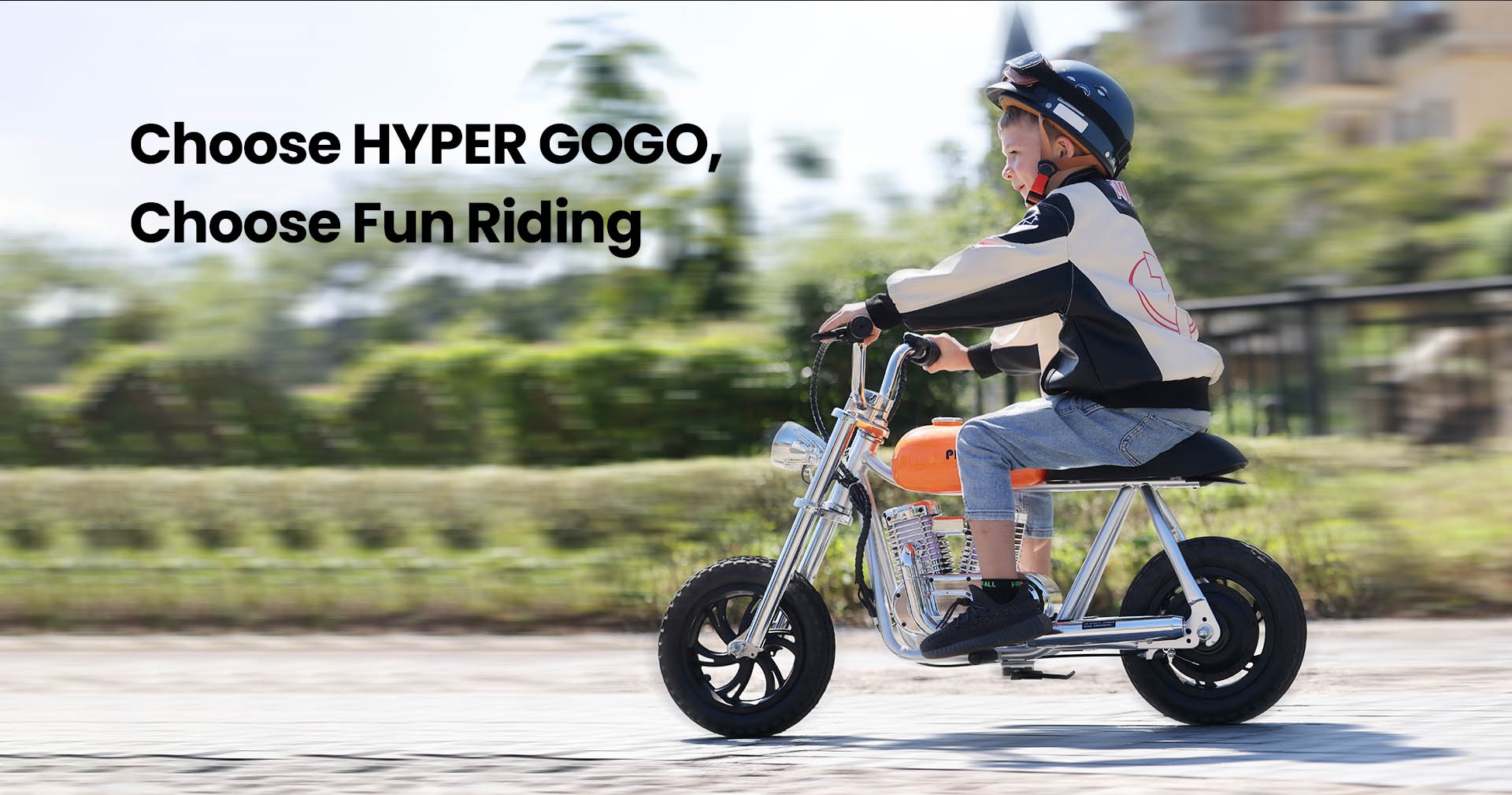 HYPER GOGO Pioneer 12 Plus s aplikáciou Elektrická motorka pre deti, 24V 5,2Ah 160W s pneumatikami 12'x3', dojazd 12 km - oranžová