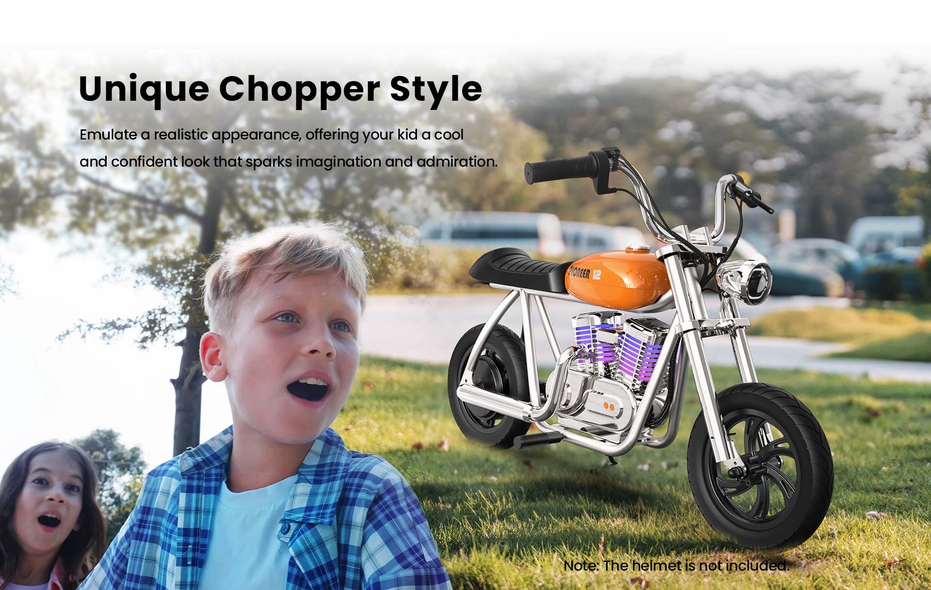 HYPER GOGO Pioneer 12 Plus s aplikáciou Elektrická motorka pre deti, 24V 5.2Ah 160W s pneumatikami 12'x3', maximálny dojazd 12 km - modrá