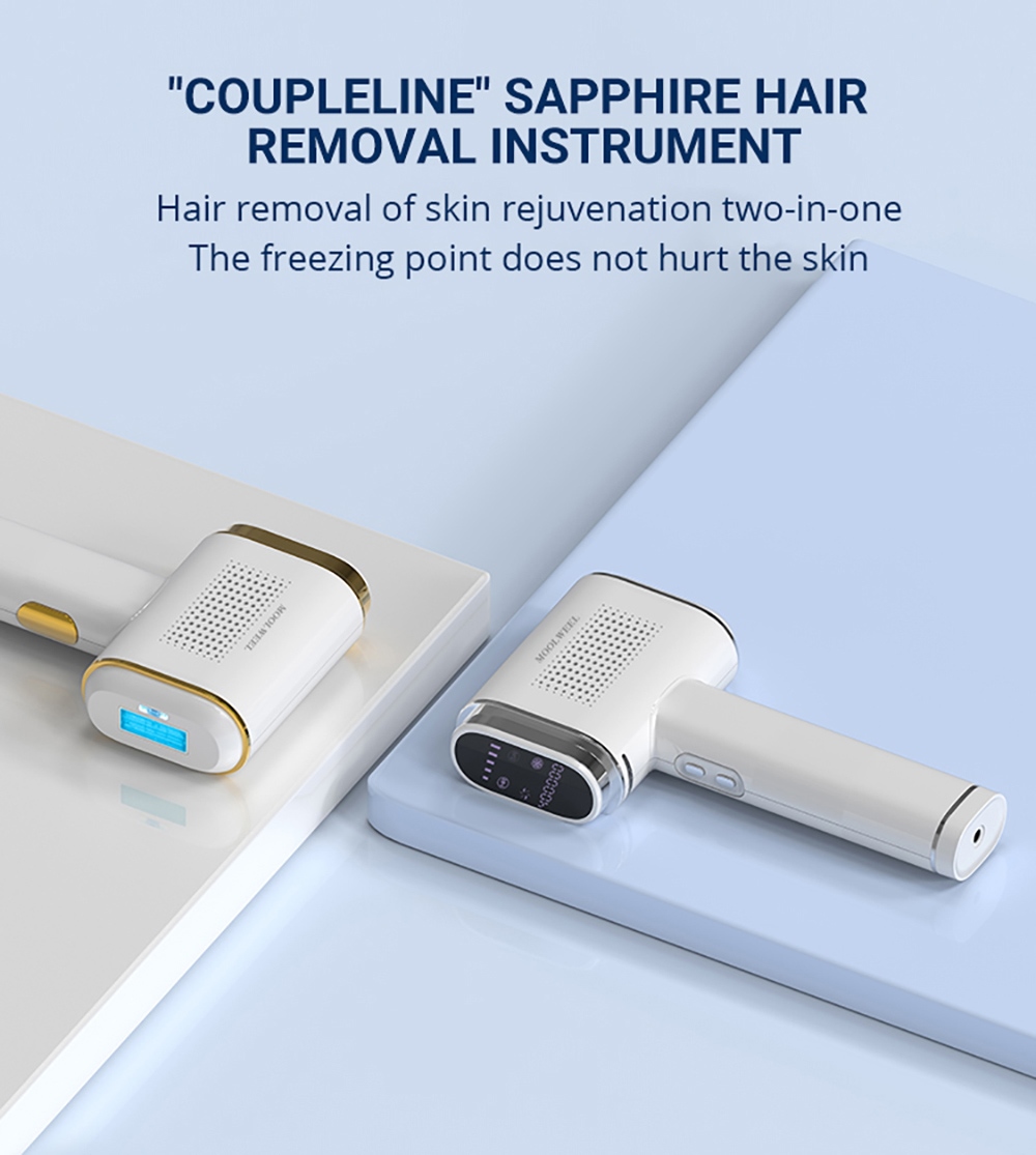 MOOLWEEL T023k Sapphire Freezing Point Painless Hair Removal, Intense Pulsed Light Therapy Device - EU Plug