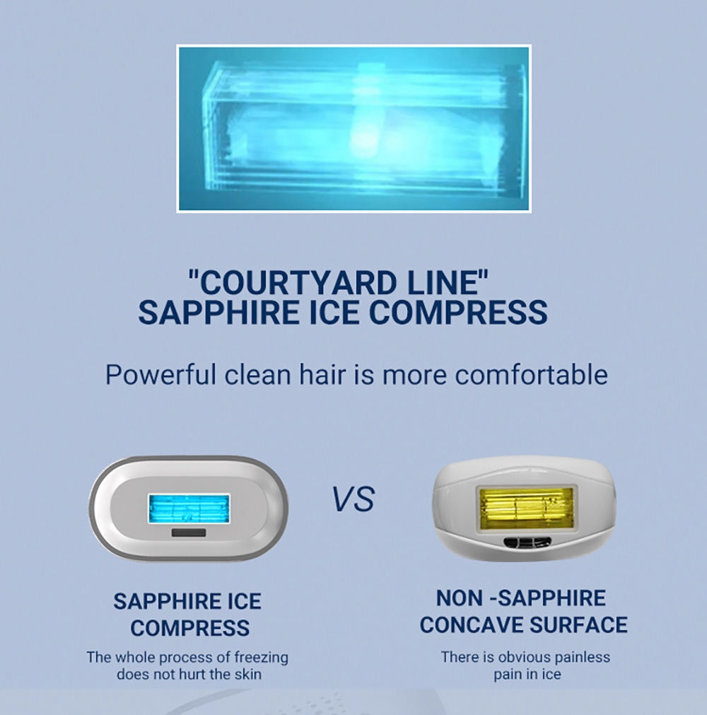 MOOLWEEL T023k Sapphire Freezing Point Painless Hair Removal, Intense Pulsed Light Therapy Device - EU Plug