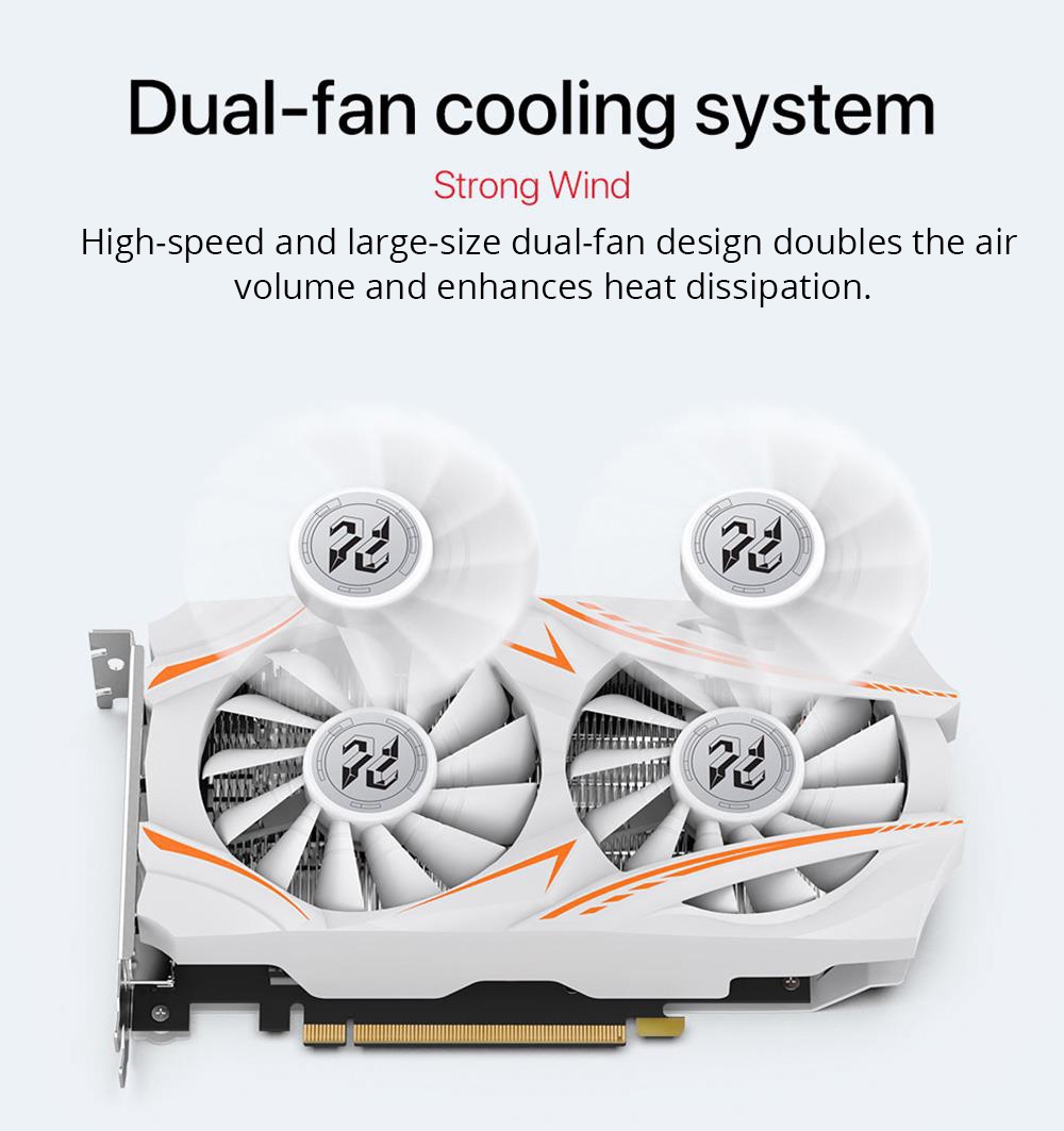 PELADN RX5500XT 8GB Gaming Graphics Card, 8Pin GDDR6 128Bits, Dual-Fan, PCI Express 4.0, 3xDP 1xHDMI - White