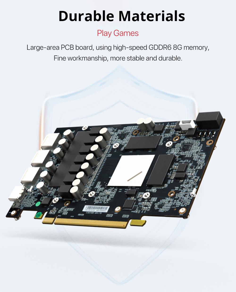 PELADN RX5500XT 8GB Gaming Graphics Card, 8Pin GDDR6 128Bits, Dual-Fan, PCI Express 4.0, 3xDP 1xHDMI - White