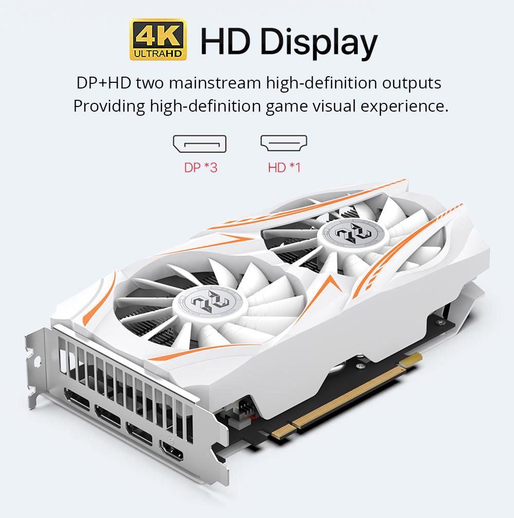 PELADN RX5500XT 8GB Gaming Graphics Card, 8Pin GDDR6 128Bits, Dual-Fan, PCI Express 4.0, 3xDP 1xHDMI - White