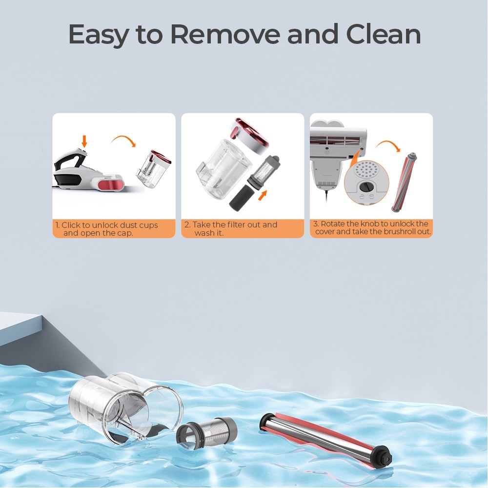 Smarock S10 Dual-Cup Smart Mite Cleaner, 13KPa Vacuum, 500W Power, 0.5L Dust Cup, 99.9% Mite Removal - EU Plug