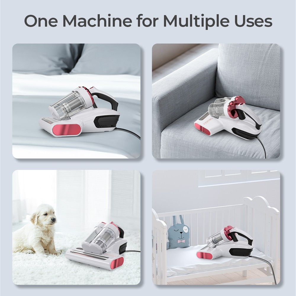 Smarock S10 Dual-Cup Smart Mite Cleaner, 13KPa Vacuum, 500W Power, 0.5L Dust Cup, 99.9% Mite Removal - EU Plug