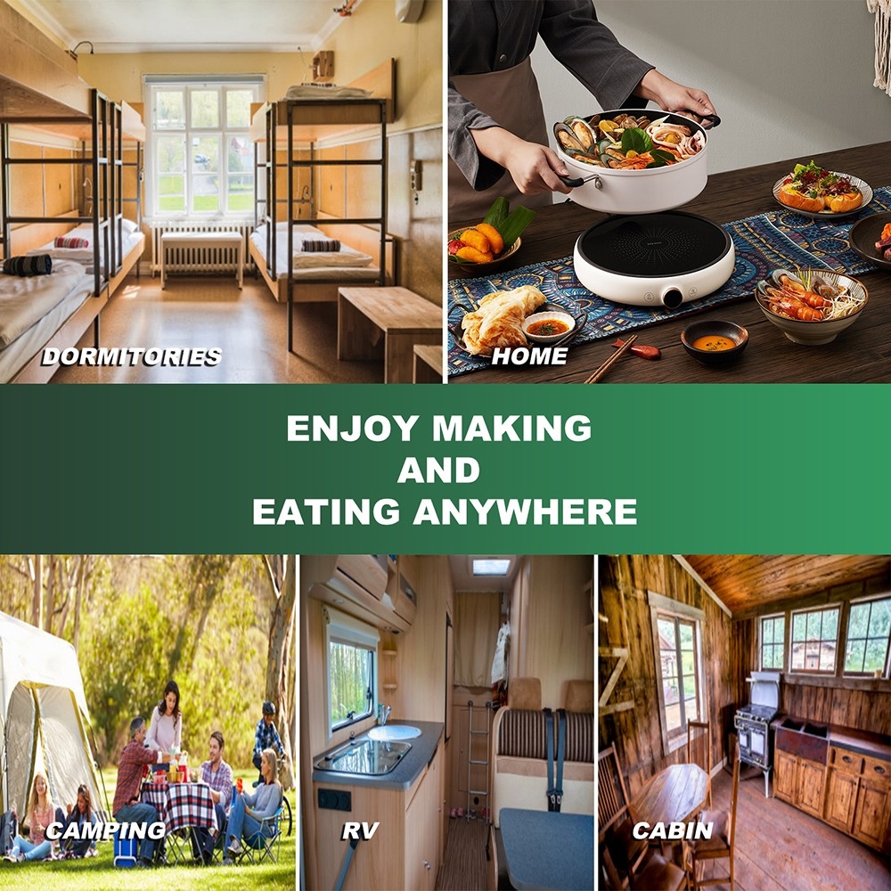 TOKIT 2100W Portable Induction Cooktop, Adjustable Heat Level, Auto Shutoff Protection, App Control