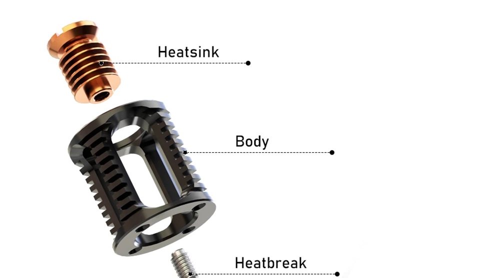 Trianglelab 104NT-4 Dragon Ace Hotend, Compatible with Prusa MK3 Voron Titan Extruder DDE 3D Printer - Black