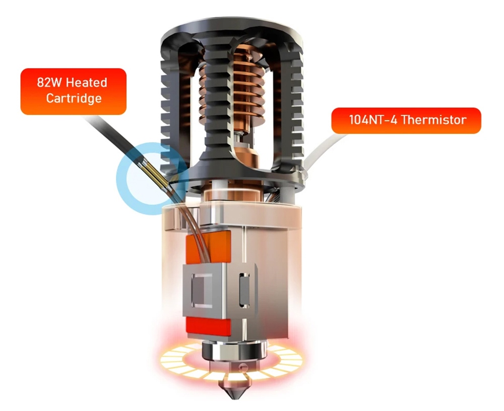Trianglelab 104NT-4 Dragon Ace Hotend, Compatible with Prusa MK3 Voron Titan Extruder DDE 3D Printer - Black