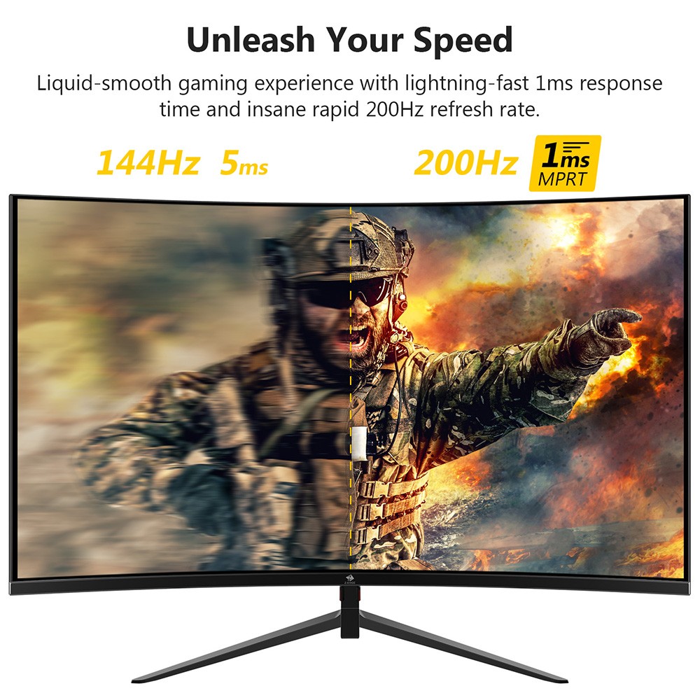 Moniteur de jeu incurvé Z-Edge UG27 27'' 1920x1080 200/144Hz, AMD Freesync Premium Display Port HDMI Haut-parleurs intégrés