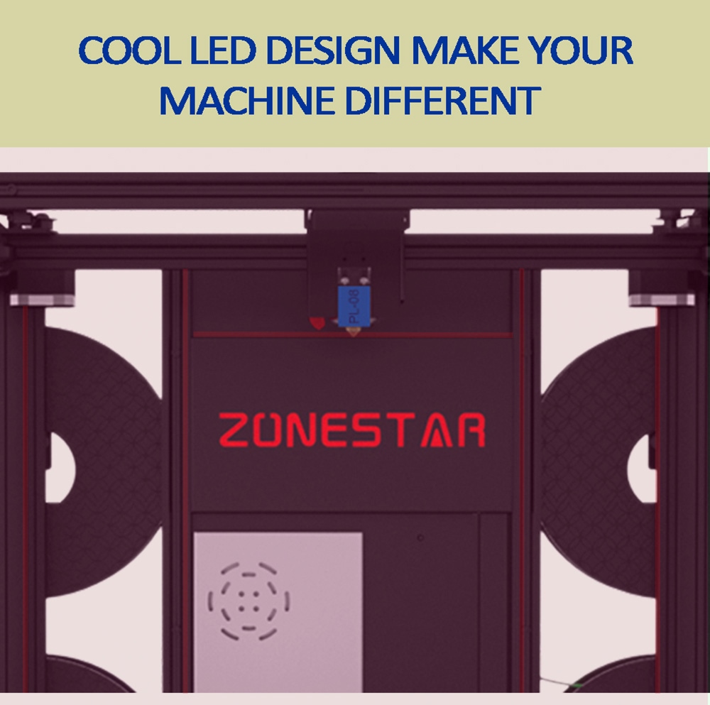 3D tlačiareň Zonestar Z9V5MK6 4 Extruders, 4 in 1 out Color-Mixing, Auto Leveling, 32Bit Mainboard, 4.3
