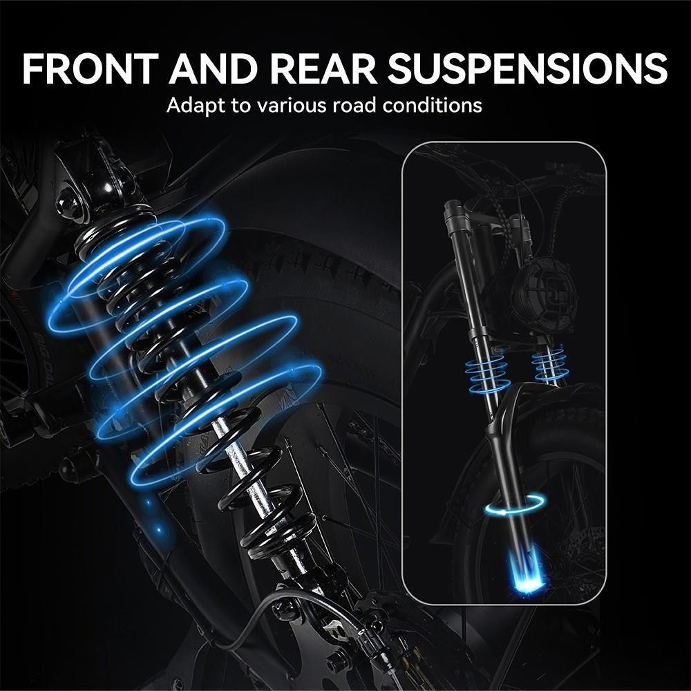 Z8 Electric Bike 20*4.0 inch CHAOYANG Fat Tire 48V 500W Motor 28MPH Max Speed 15Ah Battery 75 miles Max Range Dual Mechanical Disc Brake Shimano 7-Speed