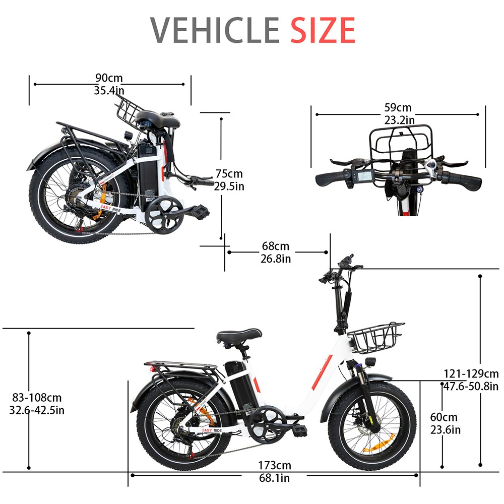 BAOLUJIE DZ2030 Electric Bike, 20*4.0inch Tire 500W Motor 48V 13Ah Removable Battery 40km/h Max Speed 35-45km Range SHIMANO 7-speed - Black