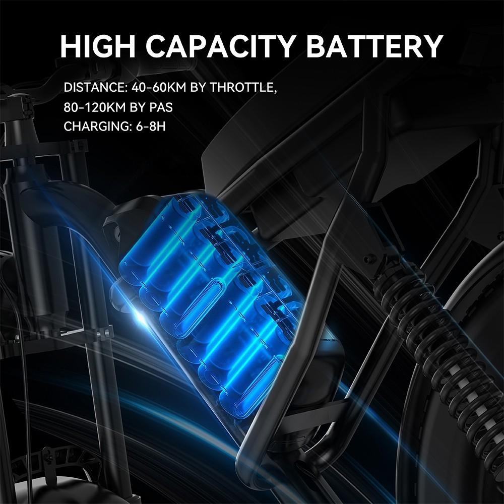 Z8 Electric Bike 20*4.0 inch CHAOYANG Fat Tire 48V 500W Motor 28MPH Max Speed 15Ah Battery 75 miles Max Range Dual Mechanical Disc Brake Shimano 7-Speed