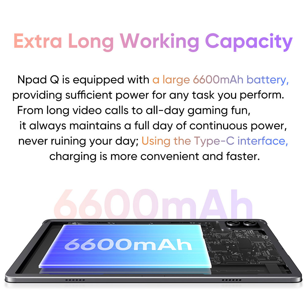 N-one NPad S 10.1'' Tablet MTK8183 Octa-Core CPU, Android 13 OS, 6GB RAM 128GB ROM, 5G WiFi, Bluetooth 5.0, 6600mAh Battery