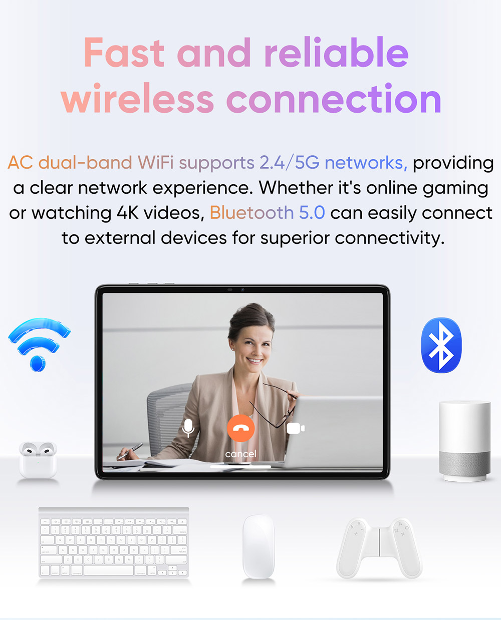 N-one NPad S 10.1'' Tablet MTK8183 Octa-Core CPU, Android 13 OS, 6GB RAM 128GB ROM, 5G WiFi, Bluetooth 5.0, 6600mAh Battery