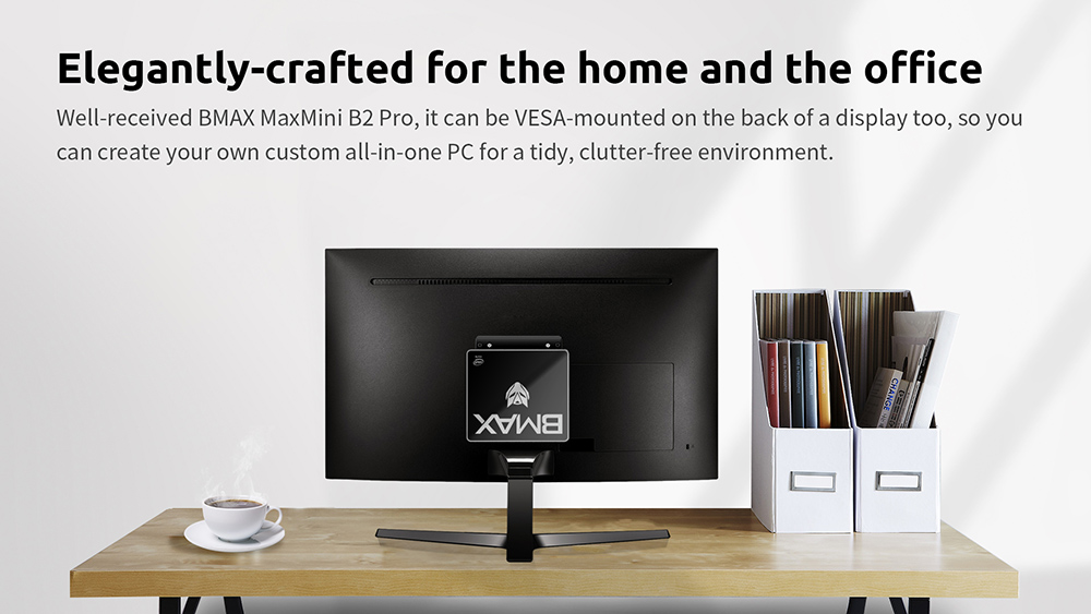 BMAX B2 Pro Mini PC, Intel N4105 Quad Core CPU Up to 2.5GHz, 8GB DDR4 256GB SSD, 4K 60Hz HDMI 2.0x2, USB 3.0x4, USB 2.0, Micro SD Card Slot, 3.5mm Audio, M.2 2280 SSD Slot, 2.4/5GHz Dual Wi-Fi, BT 5.0, RJ45 1000Mbps Ethernet, Windows 11 Pro