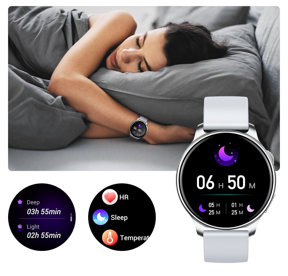 LOKMAT Time 2 Smart Watch Bluetooth Call Heart Rate Monitoring Sports Watch with Sleep Tracker for Android iOS Rose - Gold
