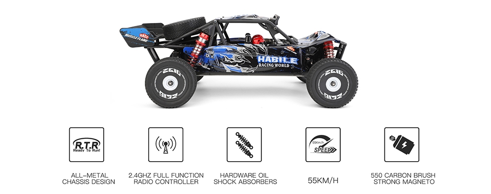 Wltoys 124018 1/12 2.4G 4WD 60km/h Metal Chassis Off-Road RC Car RTR