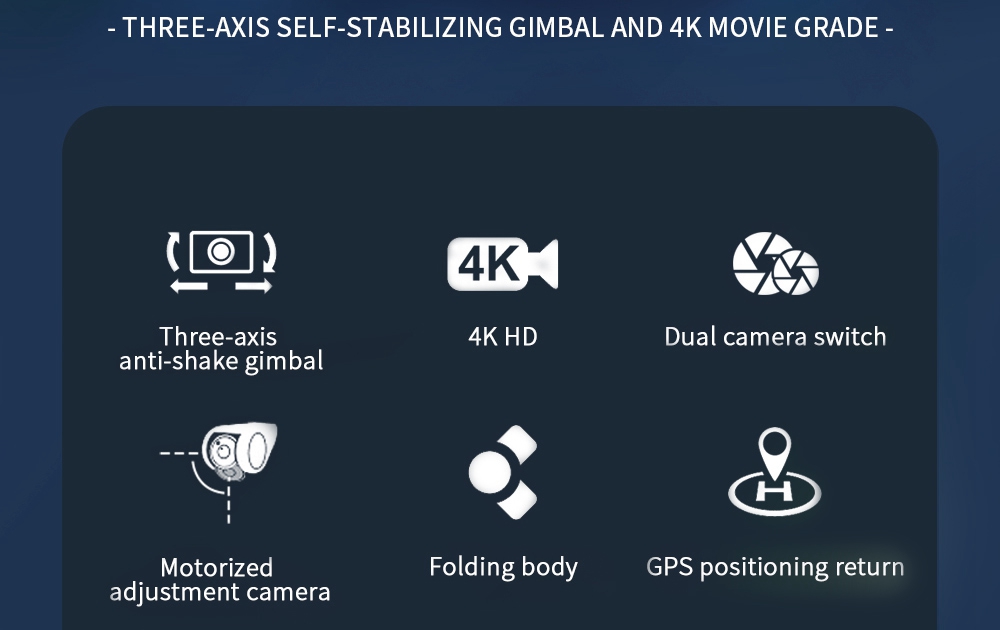 ZLL SG907 MAX 4K 5G WIFI FPV GPS Foldable RC Drone with Dual Camera 3-Axis Gimbal Optical Flow Positioning RTF - Two Batteries with Bag