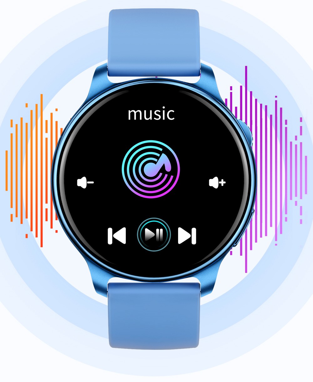 LOKMAT Time 2 Smart Watch Bluetooth Call Heart Rate Monitoring Sports Watch with Sleep Tracker for Android iOS - Blue