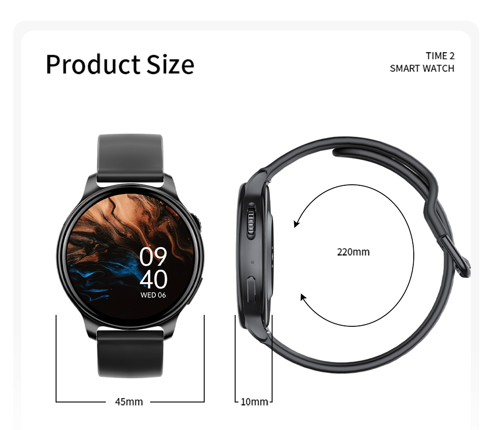 LOKMAT Time 2 Smart Watch Bluetooth Call Heart Rate Monitoring Sports Watch with Sleep Tracker for Android iOS - Blue
