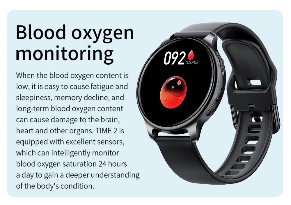 LOKMAT Time 2 Smart Watch Bluetooth Call Heart Rate Monitoring Sports Watch with Sleep Tracker for Android iOS - Blue