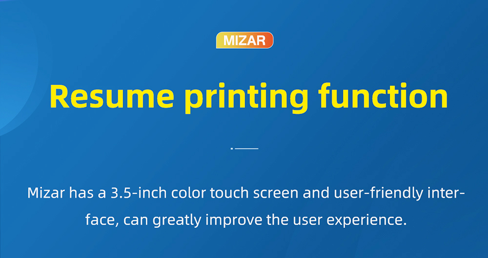 Geeetech Mizar DIY 3D Printer, Auto Leveling, Resume Print, 3.5-inch Color Touch Screen, TMC2208 Silent Drivers, 220*220*260mm